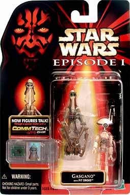 Gasgano “With Pit Droid (.0100)” (“Star Wars Episode-1 Phantom Menace CommTech Chip Hasbro Vintage Collection Series-3”) “Rare-Vintage” (1998)