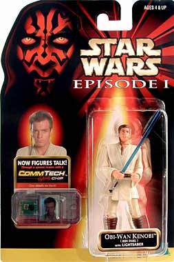 Obi-Wan Kenobi “Jedi Duel (.00)” (“Star Wars Episode-1 Phantom Menace CommTech Chip Hasbro Vintage Collection Series-1”) “Rare-Vintage” (1998)