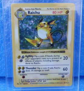 14-102 Raichu (Shadowless Holo Foil Unlimited Base Set Edition)1999 (2)