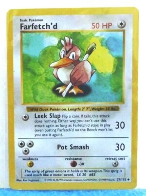 27-102 Farfetch'd (Shadowless Unlimited Base Set Edition) (0) 27-102 Farfetch'd (Shadowless Unlimited Base Set Edition) (0)