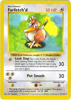 27-102 Farfetch'd (Shadowless Unlimited Base Set Edition)1999 (1)