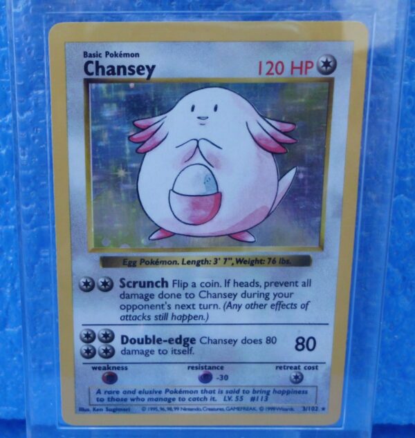 3-102 Chansey (Shadowless Holo Foil Unlimited Base Set Edition)1999 (1a)