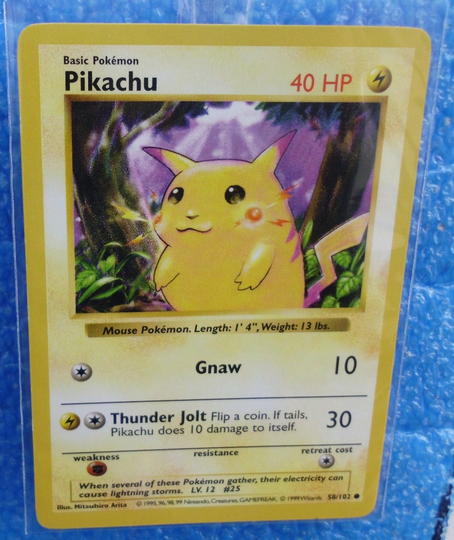 Pikachu Card 20/20 Shadowless Borders “Pokemon Red Cheek ...