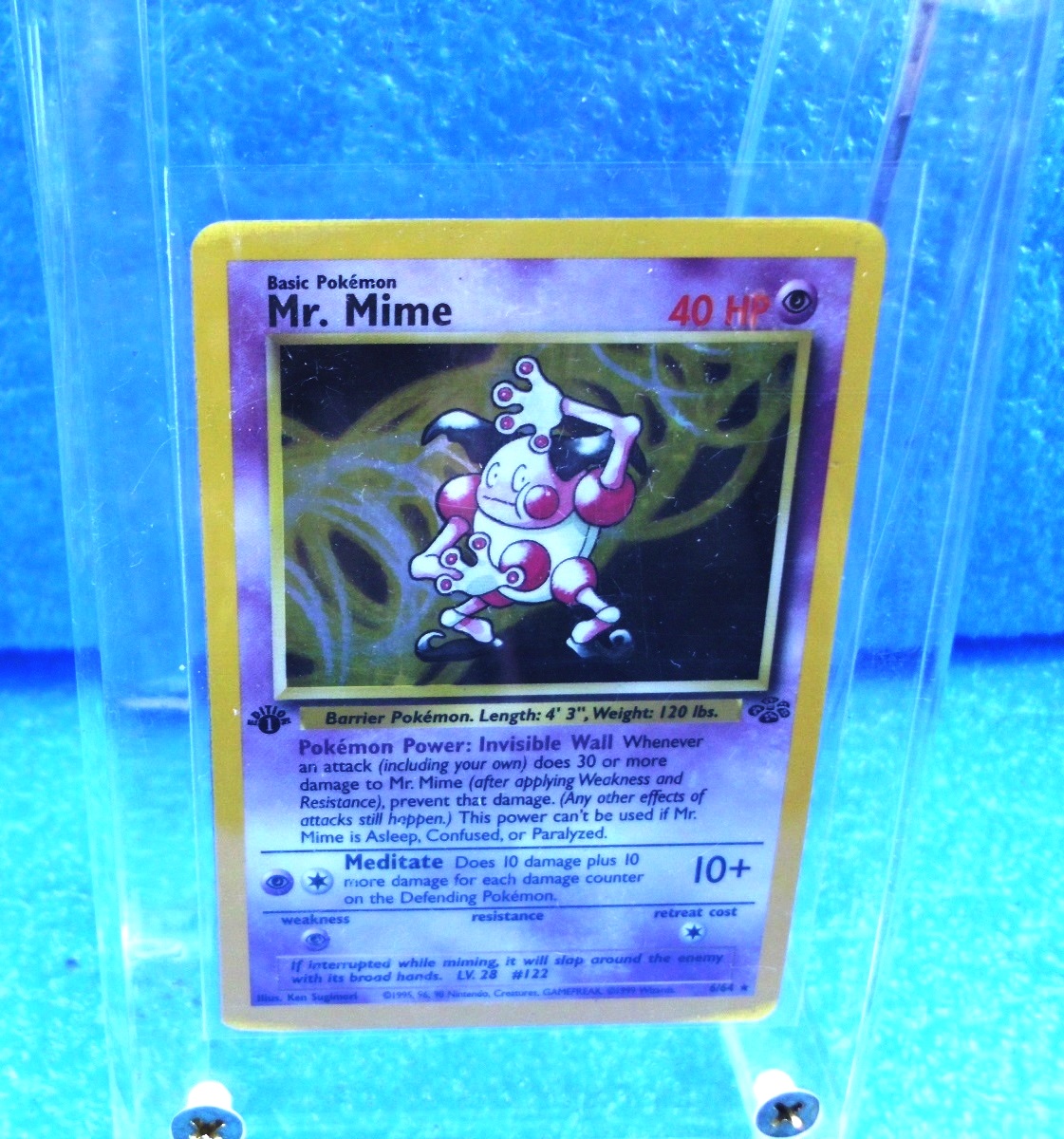 Mr Mime (Card #6/64 Holo-Foil 1st Edition) “Pokemon Jungle Unlimited Base”  (Wizards Of The Coast Collection Series) “Rare-Vintage” (1999) » Now And  Then Collectibles