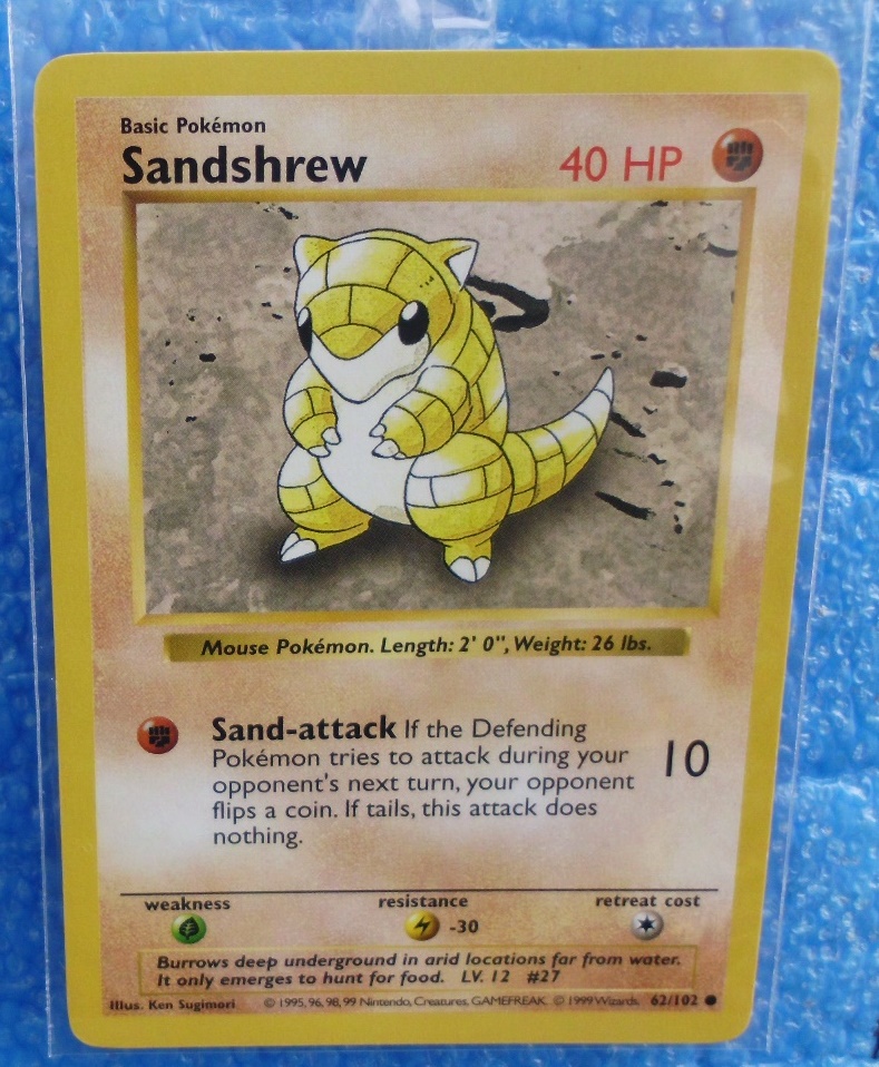 Sandshrew 62/102 Base Set Pokemon Card 