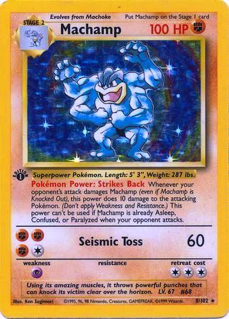 8-102 Machamp (Holo-Foil 1st Edition) “Pokemon 1999 Unlimited Base Set 1 (3) 8-102 Machamp (Holo-Foil 1st Edition) “Pokemon 1999 Unlimited Base Set 1 (3)