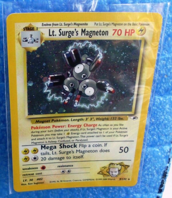8-132 Lt Surges Magneton (Gym Heroes 1st Edition Holo Foil) Base Set (1999-2000) (1) 8-132 Lt Surges Magneton (Gym Heroes 1st Edition Holo Foil) Base Set (1999-2000) (1)