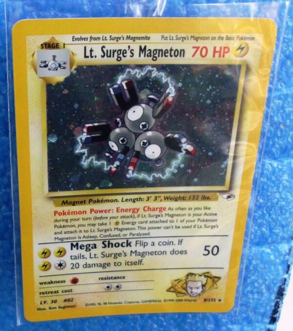8-132 Lt Surges Magneton (Gym Heroes 1st Edition Holo Foil) Base Set (1999-2000) (2) 8-132 Lt Surges Magneton (Gym Heroes 1st Edition Holo Foil) Base Set (1999-2000) (2)