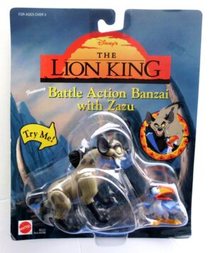 The Lion King 1994 (“Battle Action Banzai with Zazu”) “Disney's Feature Film Movie Vintage Collectible Figures” (Mattel Collection Series) “Rare-Vintage” (1994)