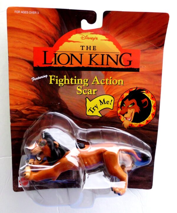 The Lion King (Fighting Action Scar) (Series-1) (1) The Lion King 1994 (“Fighting Action Scar”) “Disney's Feature Film Movie Vintage Collectible Figures” (Mattel Collection Series) “Rare-Vintage” (1994)
