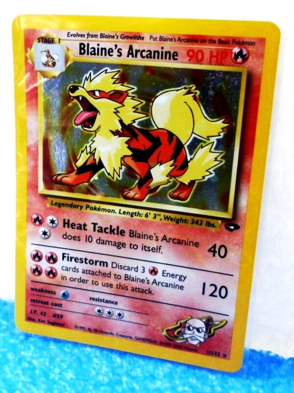1-132 Blaine's Arcanine (Gym Challenge Unlimited Holo Foil) 1999-2000 (2)