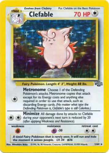 1-64 Clefable (Pokemon Jungle Unlimited Edition Holo-Foil Base)-0