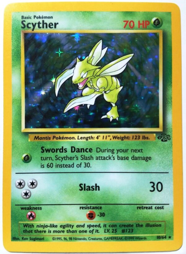 10-64 Scyther (Pokemon Jungle Unlimited Edition 1999 Holo-Foil Base)-0 10-64 Scyther (Pokemon Jungle Unlimited Edition 1999 Holo-Foil Base)-0
