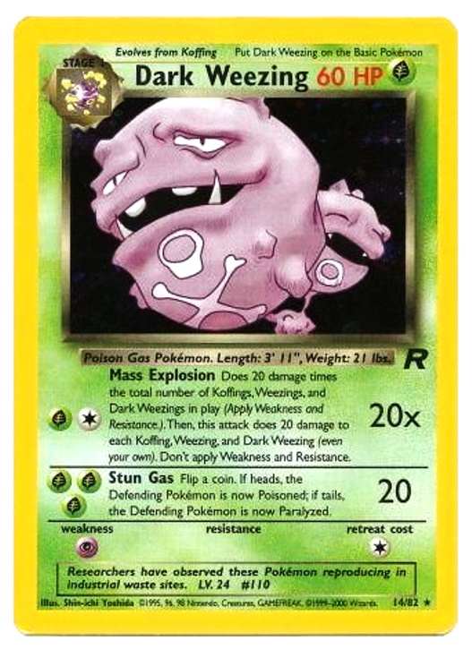 14-82 Dark Weezing (Pokemon Team Rocket Unlimited Edition 1999-2000 Holo-Foil Base)-01