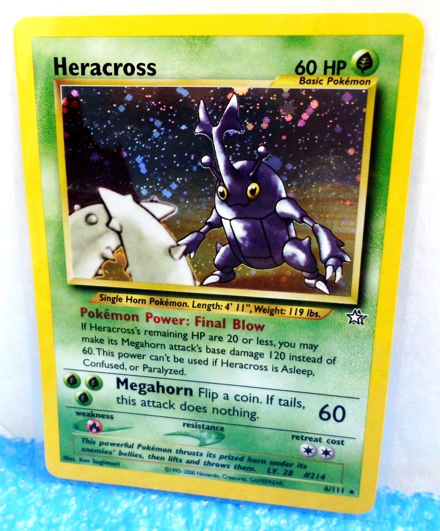 Holo DE NM Pokemon 6/111 Neo Genesis Heracross Skaraborn