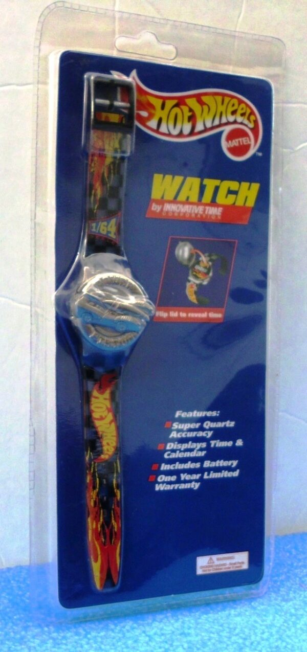 Hot Wheels Watch (1998-Power Pistons Silver Flip Lid) (2)
