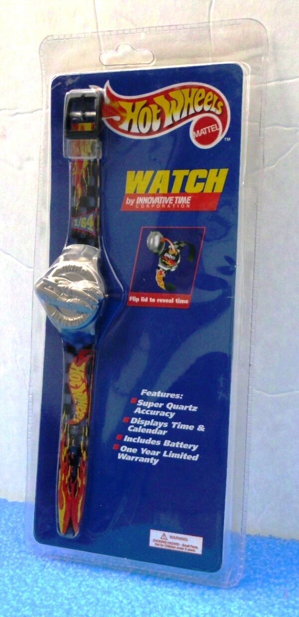 Hot Wheels Watch (1998-Power Pistons Silver Flip Lid) (3)