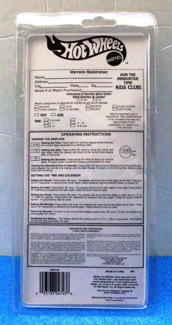 Hot Wheels Watch (1998-Power Pistons Silver Flip Lid) (4)