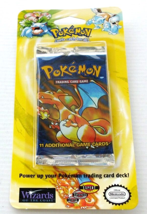 Pokemon (Charizard Image) Empty-Unlimited Booster Card & Pack 1999 (3)