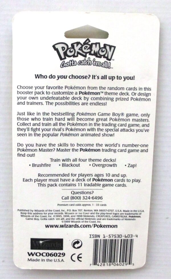 Pokemon (Charizard Image) Empty-Unlimited Booster Card & Pack 1999 (6)