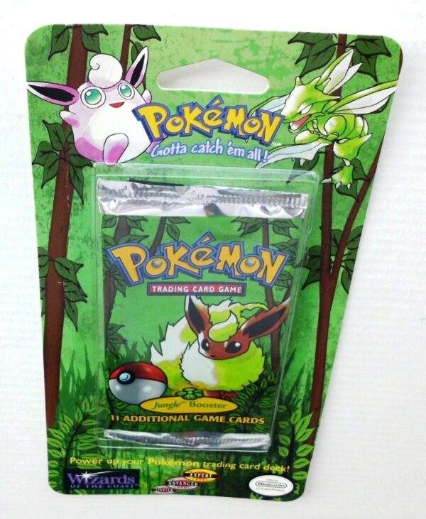 Pokemon (Flareon Image) Empty-Jungle Booster Card & Pack 1999) (2) Pokemon (Flareon Image) Empty-Jungle Booster Card & Pack 1999) (2)