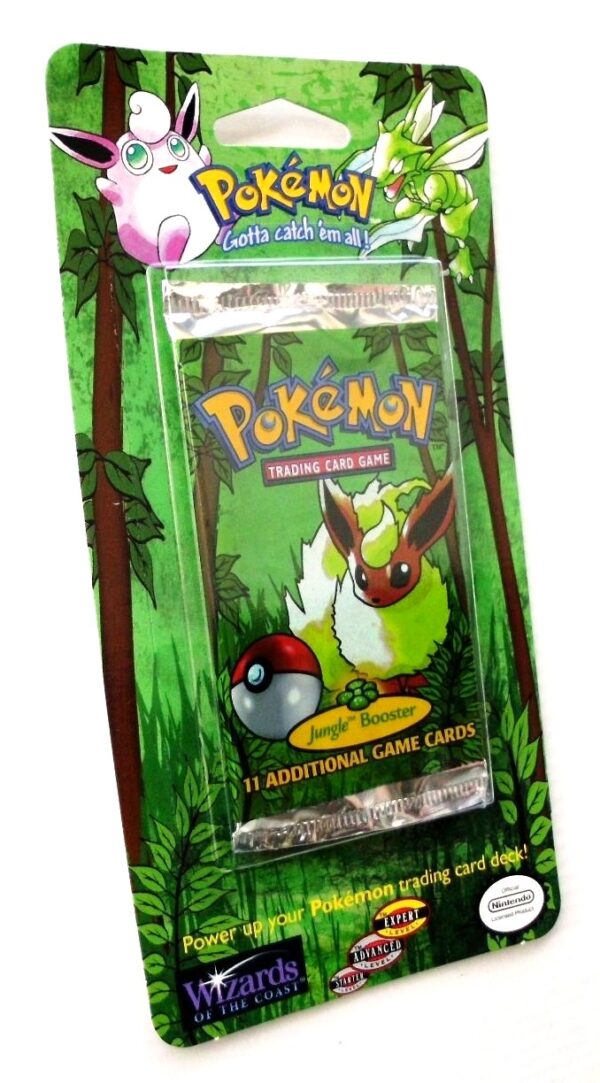 Pokemon (Flareon Image) Empty-Jungle Booster Card & Pack 1999) (4) Pokemon (Flareon Image) Empty-Jungle Booster Card & Pack 1999) (4)