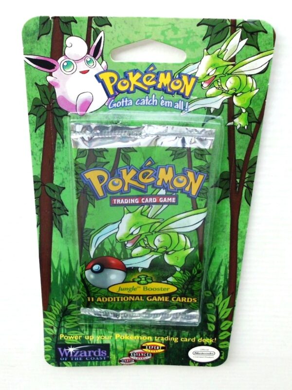 Pokemon (Scyther Image) Empty-Jungle Booster Card & Pack 1999) (2) Pokemon (Scyther Image) Empty-Jungle Booster Card & Pack 1999) (2)