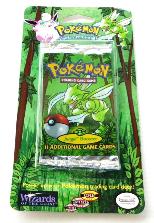 Pokemon (Scyther Image) Empty-Jungle Booster Card & Pack 1999) (3) Pokemon (Scyther Image) Empty-Jungle Booster Card & Pack 1999) (3)
