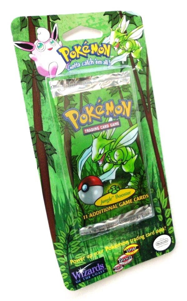 Pokemon (Scyther Image) Empty-Jungle Booster Card & Pack 1999) (4) Pokemon (Scyther Image) Empty-Jungle Booster Card & Pack 1999) (4)