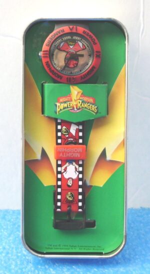 Red Ranger Jason (“Limited Edition Vintage Tin & Wrist Watch w/Engraved Logo On Back Side”) Mighty Morphin Power Rangers Collection Series “Rare-Vintage” (1994)