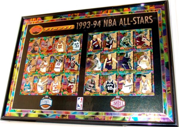 Topps Finest NBA All Stars Uncut Framed Commemorative Sheet 24 Cards 93-94