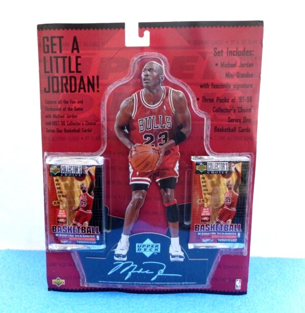Michael Jordan (Get A Little Jordan Mini Standee) & 1997 3-Pack Cards (2)