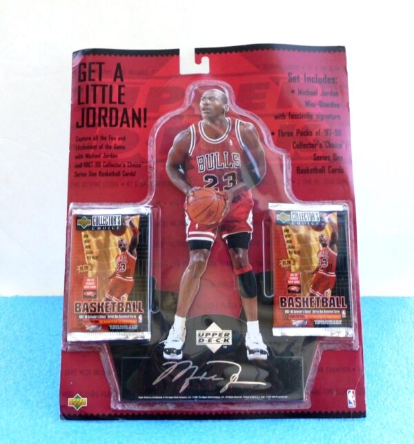 Michael Jordan (Get A Little Jordan Mini Standee) & 1997 3-Pack Cards (6)