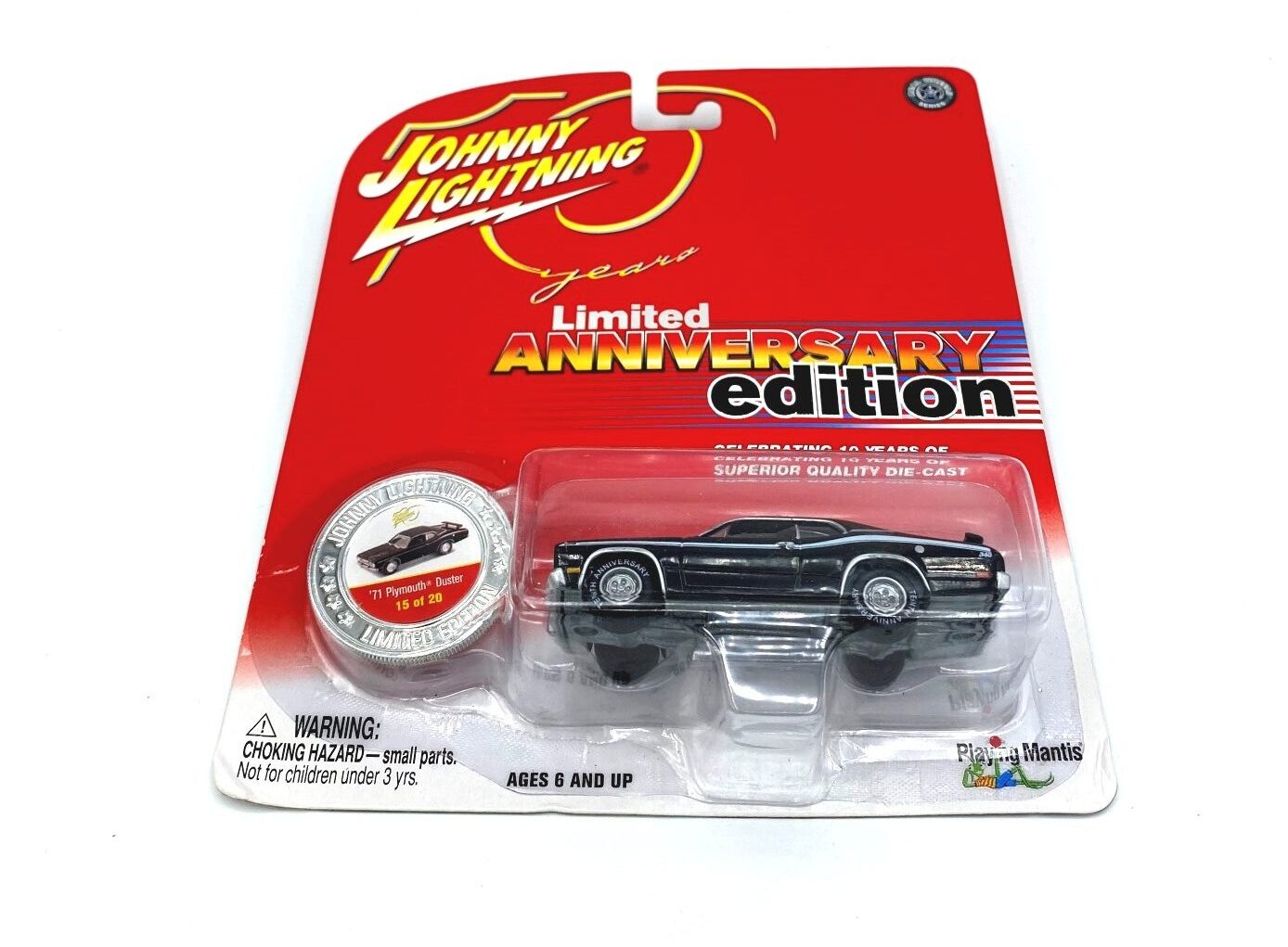 71 Plymouth Duster JOHNNY LIGHTNING 2004 Limited Anniversary Edition 1/64 scale diecast car with collectible coin 