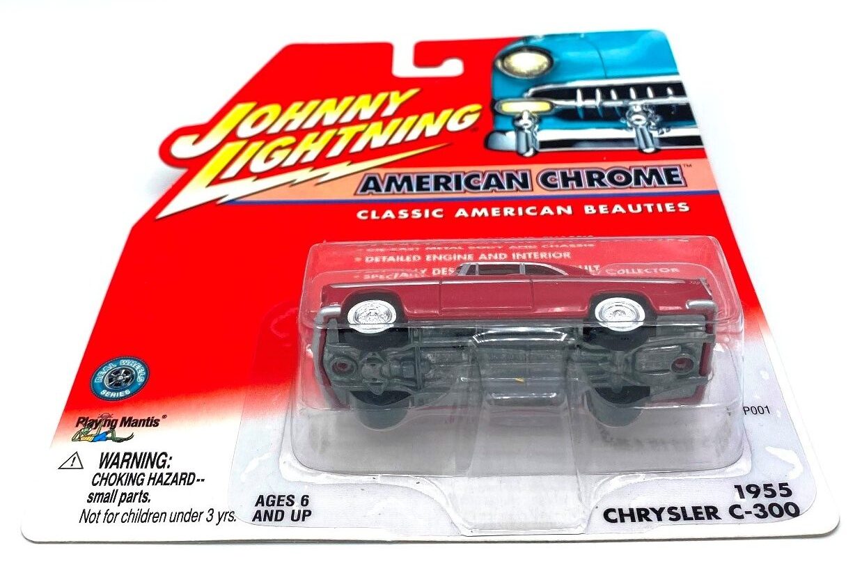 Chrysler 55' C-300 Johnny Lightning Playing Mantis Diecast 164 Car Red American Chrome