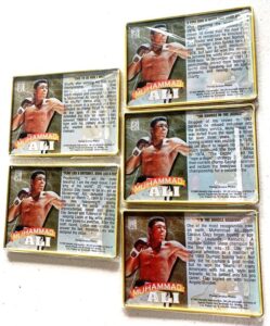 1995 MUHAMMAD ALI Embossed Metal Collector Tin 5-Card Set-b