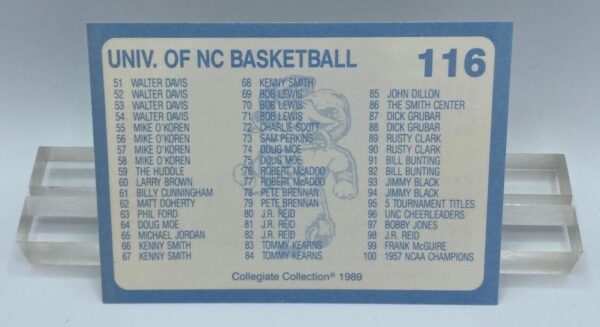 1989 Part-1 North Carolina Set Card #116 (Coca-cola) Collegiate Collection (2)