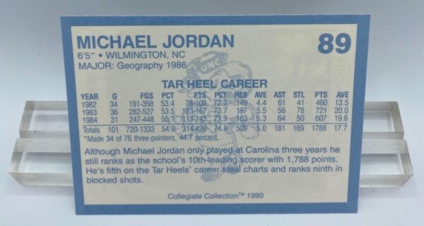1990 Michael Jordan (North Carolina) Collegiate Collection Card #89 (2)