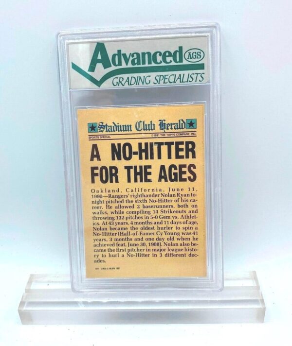 1991 Stadium Club Nolan Ryan (Card #NNO AGS 1644597 Graded) Mint 9 (2)
