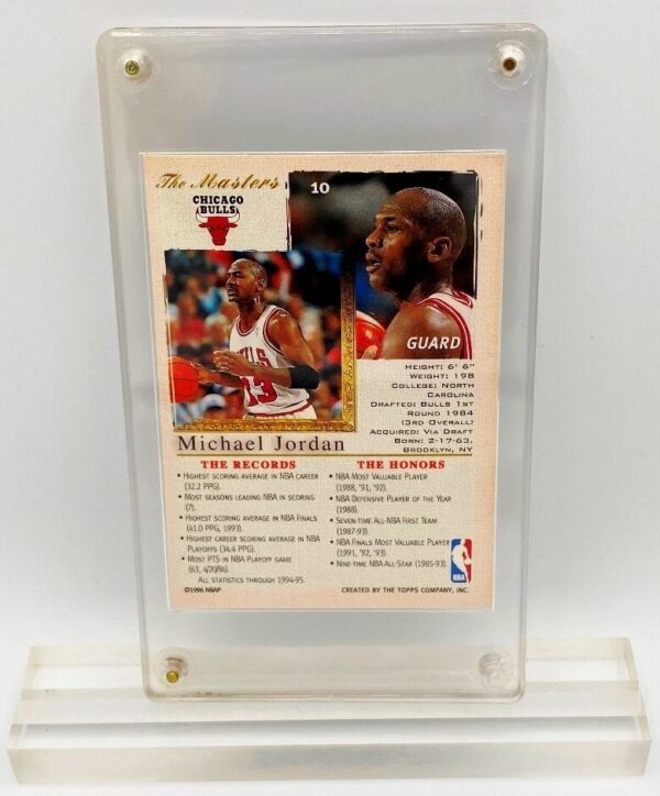 1996 Michael Jordan (The Masters Topps Gallery Card-10)=2pcs (2) 1996 Michael Jordan (The Masters Topps Gallery Card-10)=2pcs (2)