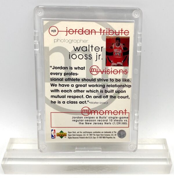 1997 Michael Jordan (SILVER SCRIPT JORDAN TRIBUTE-VISIONS & MOMENTS Chicago Bulls Upper Deck-Card #MJ9)=1pc (2)