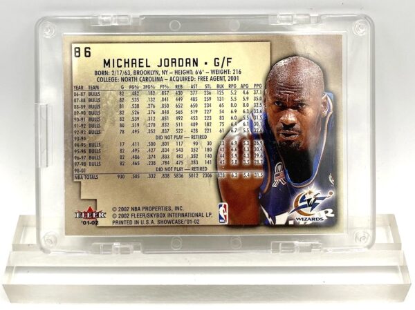 2001 Michael Jordan (GOLD SCRIPT FLEER SHOECASE BASKETBALL-WASHINGTON WIZARDS FLEER-Card #86)=1pc (2)