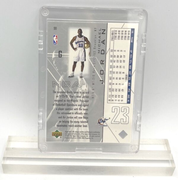 2001 Michael Jordan (GOLD SCRIPT-WIZARDS-PRESIDENT TO PLAYER Upper Deck SP-Card #90)=1pc (2)
