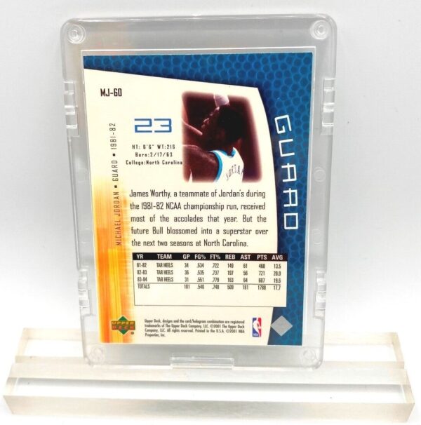 2001 Michael Jordan (MJ'S BACK NC Uniform Silver Script Upper Deck Card #MJ-60)=1pc (2)