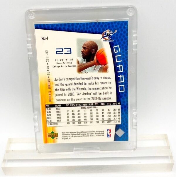 2001 Michael Jordan (MJ'S BACK WIZARDS Upper Silver Script Deck Card #MJ-1)=1pc (2) 2001 Michael Jordan (MJ'S BACK WIZARDS Upper Silver Script Deck Card #MJ-1)=1pc (2)