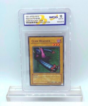 WCG Sports Cards Authenticated! Vintage GEM-MT 10 Graded "Claw Reacher-Dark" 1st Edition-1996 #SDY-018 Claw Reacher "2001 YU-GI-OH (Upper Deck COA #62023078) “Rare-Vintage” (2001)