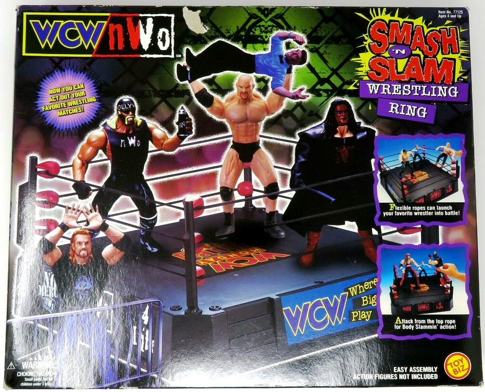 Rare Kevin Nash WCW Wrestling Figure Marvel Toy Biz Smash n Slam Wrestling WWE 