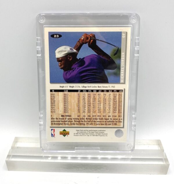 1994 Collector's Choice Michael Jordan (Rookie Outfielder Card #23 Silver Script Signature) (2)