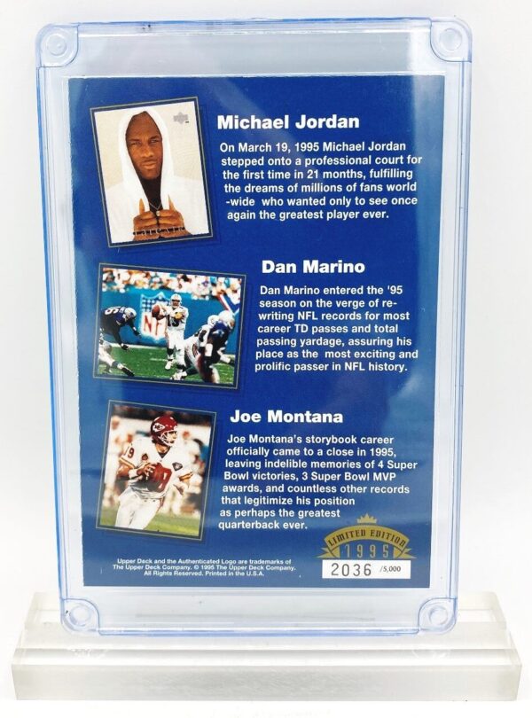 1995 Legends of 95 (Jordan-Marino-Montana) UD Memorabilia Card (2) 1995 Legends of 95 (Jordan-Marino-Montana) UD Memorabilia Card (2)