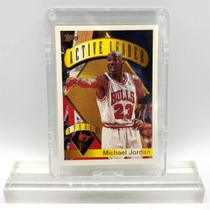 1995 Topps! Michael Jordan Gold Script Print (NBA Steals-Active Leader Card #4) (1)
